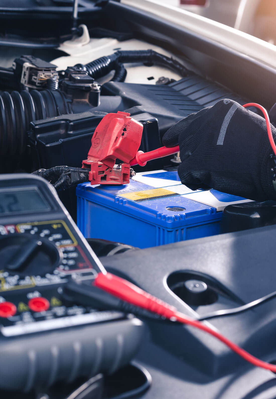 The Abstract Image Of The Technician Using Voltage Meter For Vol